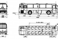 Az Ikarus 250-es konferencia busz jellegrajza