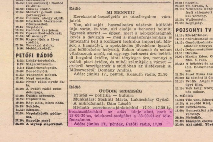 Gyorsan, kényelmesen A-ból B-be. De olcsóbban is? 1 1983-ban is volt telekocsi, a rádió Ötödik sebesség című műsorában hozták össze a kereslete a kínálattal