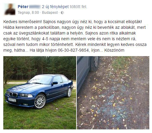 Facebookon árulták Peti ellopott BMW-jét, azonnal felismerte 1 | Vezess peti 1