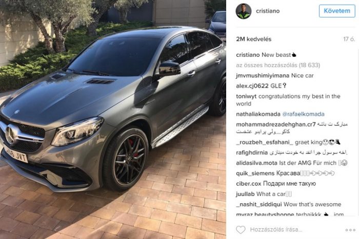Cristiano Ronaldo bemutatta új autóját