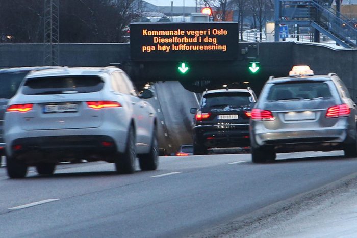 Norvégiában betiltották a dízelautókat