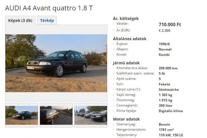 Hányingere van, eladja autóját a magyar audis