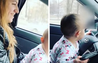 Ölében kisbabával vezetett egy nő, a videó miatt forrong a Facebook