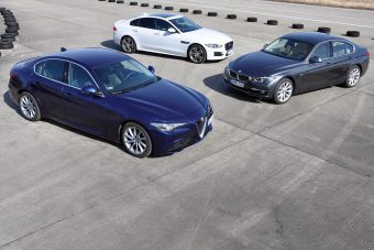 Mire megy az Alfa Giulia a 3-as BMW-vel és a Jaguar XE-vel?