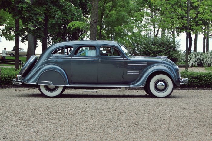 Csodaszép veteránokkal töltötték meg Balatonfüredet 7 Ezt a sziluettet egyszerűen nem tudta befogadni a közönség a '30-as években, A Chrysler Airflow messze meghaladta korát és ezt érezni is lehetett rajta, mégsem lett siker. Az innováció nem minden, a tervezők megtanulták, hogy a korszak trendjéhez alkalmazkodó formában kell tálalni.