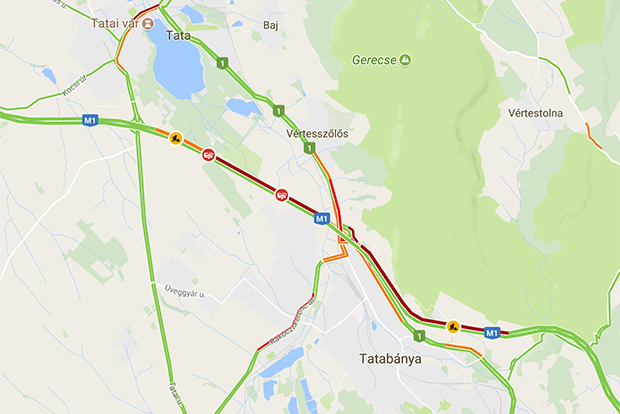 Ötös kamionkarambol az M1-esen, zárva a pálya