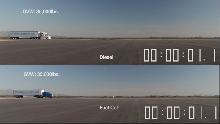 Durva, mennyivel jobban gyorsul a villanykamion a dízelnél