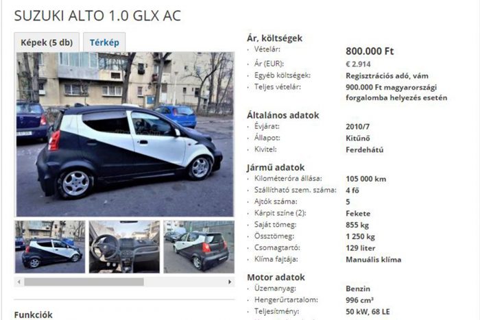 Szem nem marad szárazon ettől az eladó Suzukitól