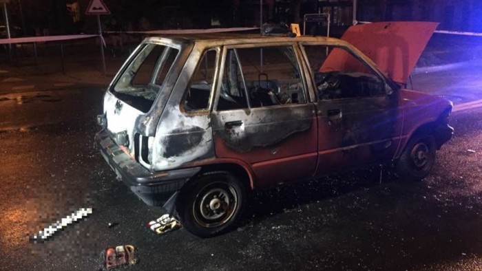 Felgyújtotta autóját egy győri férfi, mert nem indult