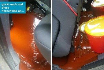 20 kilónyi ketchup borul ki az autódban, te mit tennél?