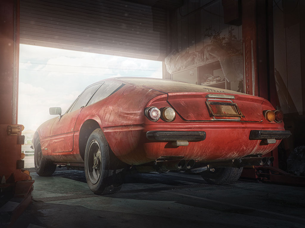 Egy elhagyott garázsban pihent ez a brutálisan ritka Ferrari 6