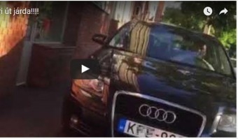 A hónap bunkója: autós, aki járdán közlekedik