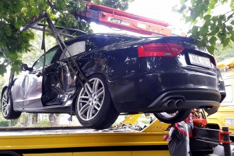 Balesetet szenvedett Audijával Istenes László