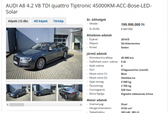 A nap hirdetése: Magyarország legdrágább használt autója