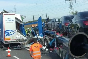 Videón az M1-esen történt halálos kamionbaleset