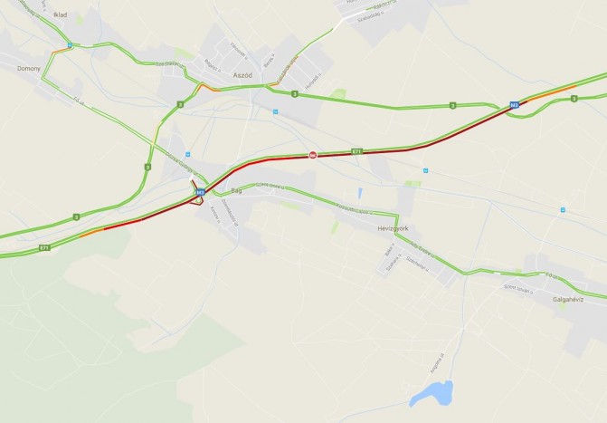 Hármas karambol az M3-ason, 3 kilométeres dugó