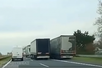 Megkergült kamionos előzött jobbról az M1-esen