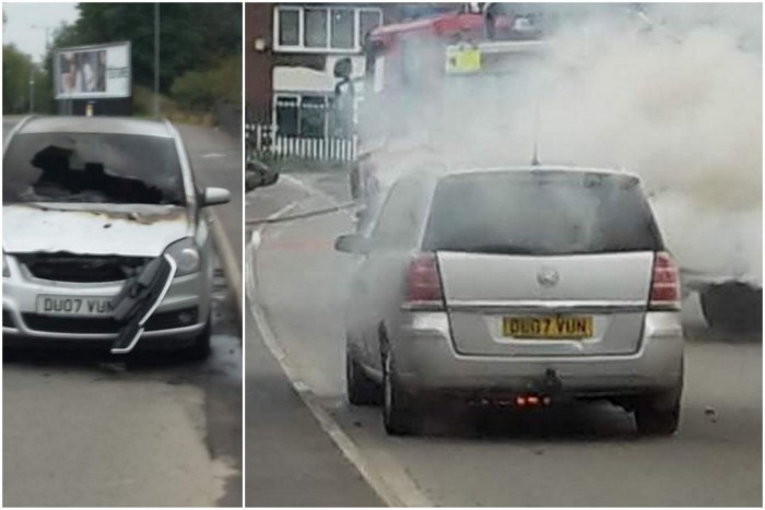 Lányával együtt ragadt az égő autóban az apa