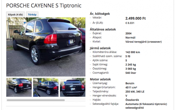 Egy vérbeli tahó így árulja használt autóját?