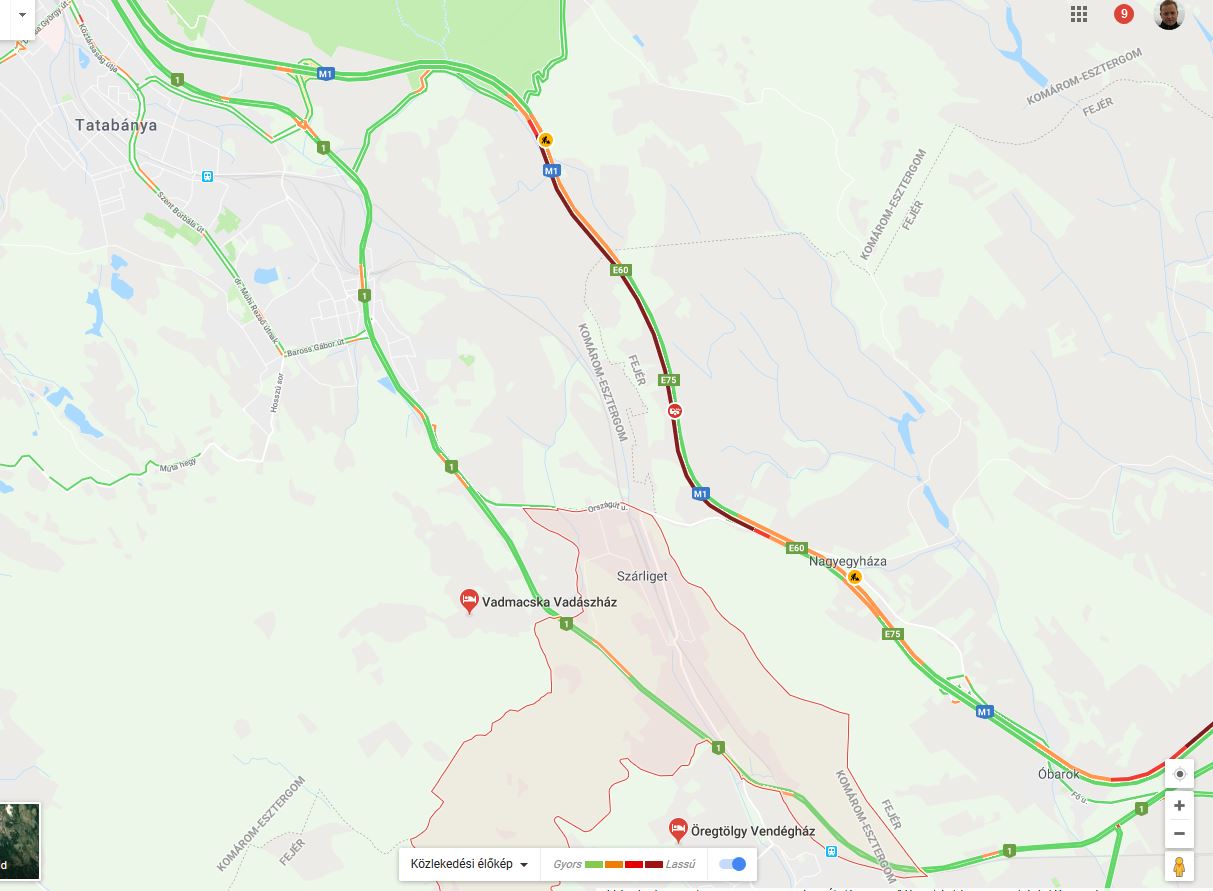Hatalmas dugó az M1-es, teljes zárás 1