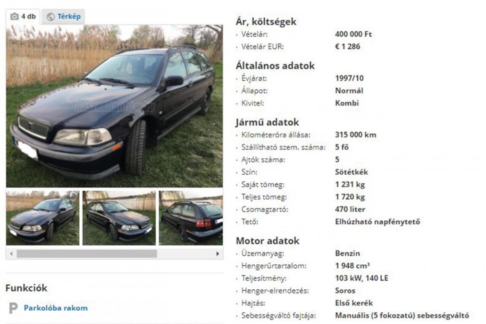 Szívünkhöz szól ez a használt Volvo-hirdetés, a tulajnak előtte megkeserítette az életét egy BMW
