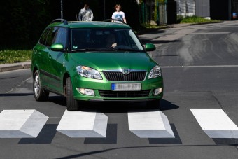 Trükkös zebrát festettek fel egy német útra