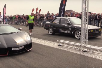 A kis BMW E30 bátran a Lamborghini mellé állt, volt meglepetés