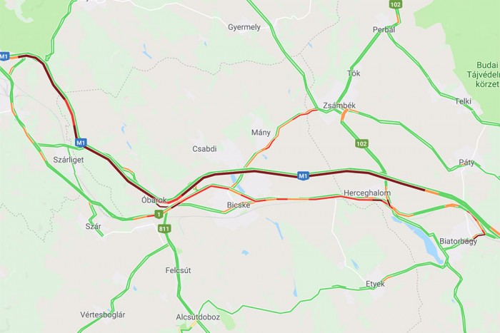 Elképesztő, soha nem látott dugó az M1-esen