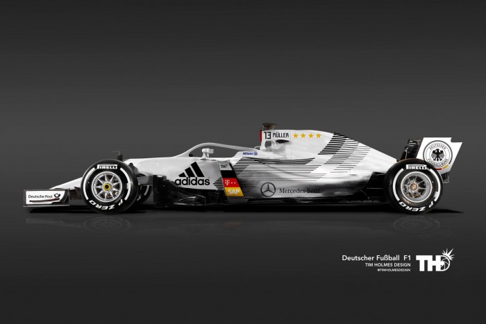 A foci-vb-hez öltöztek a Forma-1-esek