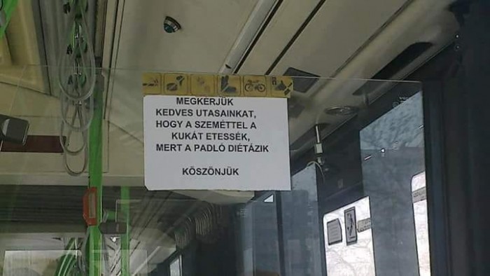 Jópofa cetlin üzent a magyar buszsofőr az utasoknak 1 | Vezess Jópofa cetlin üzent a magyar buszsofőr az utasoknak 1