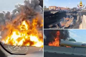 Videón a drámai robbanást okozó olasz baleset