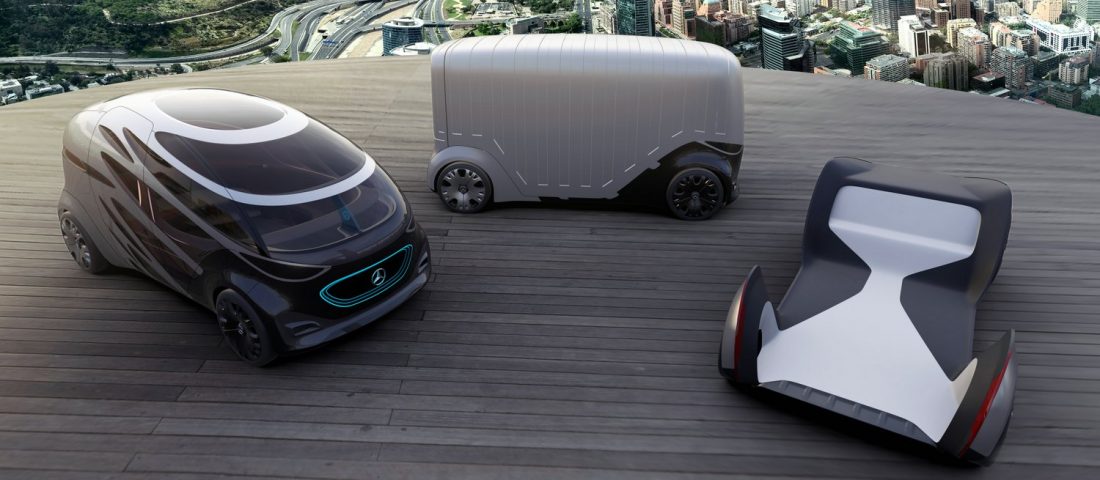 Konténerszállító robot-kisbusz a Mercedestől