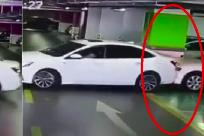 Négy autót tört össze a parkolóból kiálló kínai hölgy