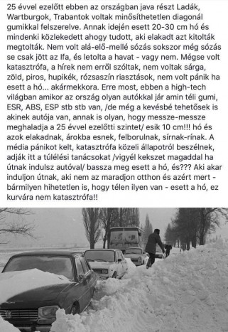Régen nem ijedtünk meg pár centi hótól, bezzeg ma! 1