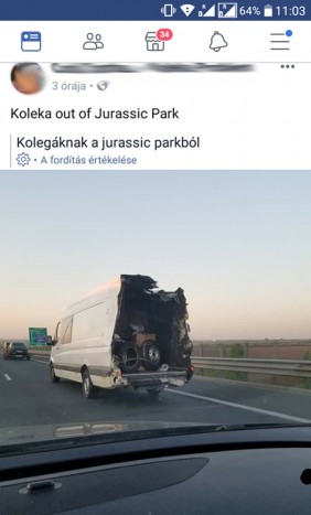 Félelmetes román kisbuszt fotóztak az M5-ös egyik benzinkútjánál 5