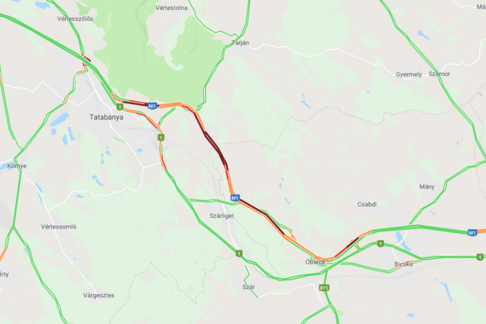 Ritka okból volt 20 km-es dugó az M1-esen