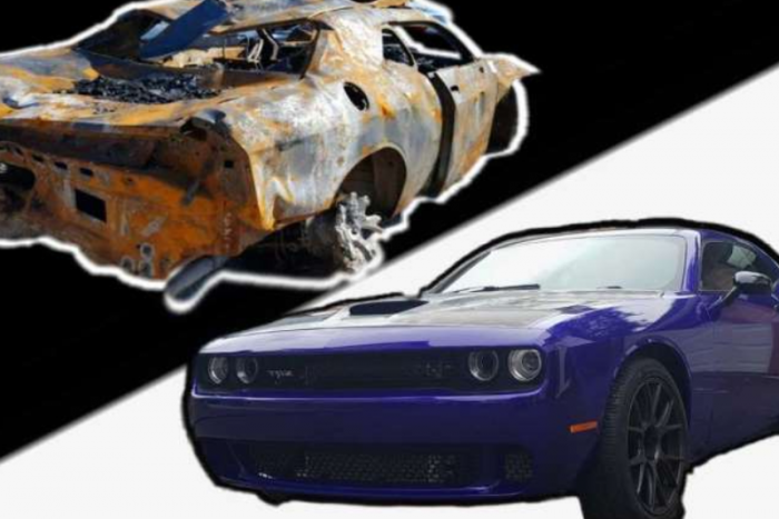 Teljesen kiégett roncsból építettek új izomautót