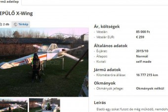 Itthon árulnak egy keveset futott, köhögő X-szárnyút