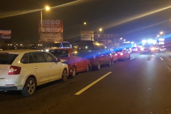 Tömegkarambol az M7-es kivezető szakaszán