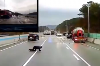 Vakmerő koreai férfi figyelmeztette a többi autóst a jeges útra, majdnem elgázolták