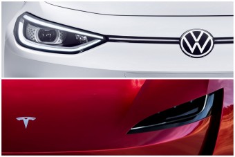 A Tesla majdnem megverte a Volkswagent