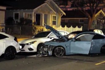 Átrepült a körforgalmon a részeg BMW-s