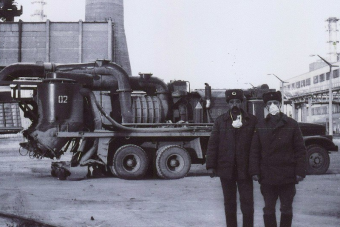 Ez a teherautónyi porszívó takarította a radioaktív port Csernobil utcáin