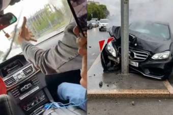 Oszlopon csattanva ért véget az orosz fiatalok száguldása