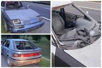 Szélvédők nélkül közlekedő autót fogtak az M5-ösön