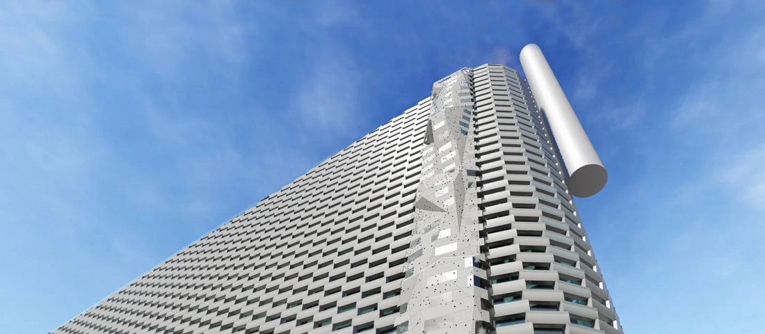 A világ legmagasabb mászófala épül Európa egyik legmenőbb épületén