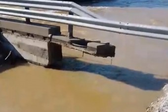 Így mosott el az áradás egy hidat Somogyban