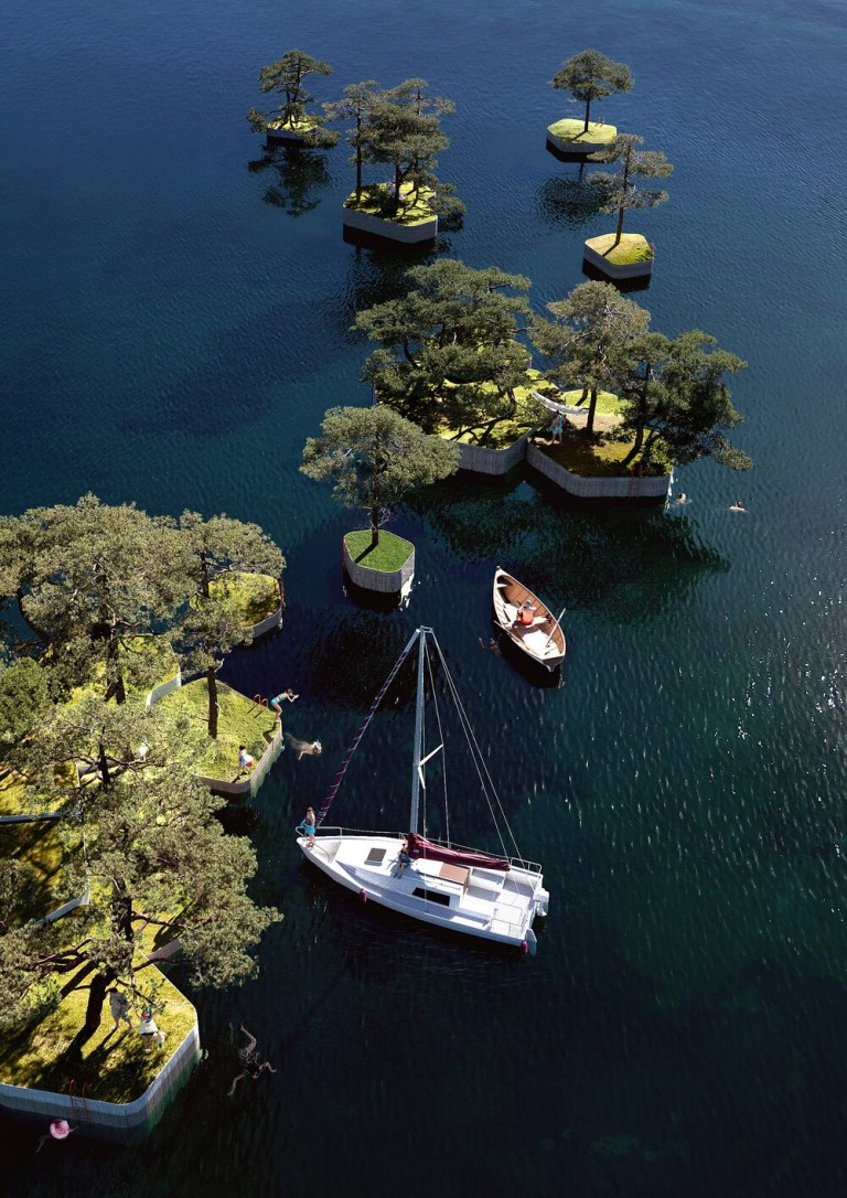 Lebegő szigetecskékből épül park a kikötőben 1 | Vezess Lebegő szigetecskékből épül park a kikötőben 1