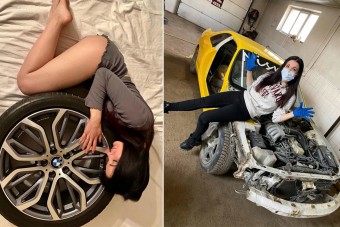 Anasztázia a világ egyik legszebb autószerelője, aki nem fél összepiszkolni magát