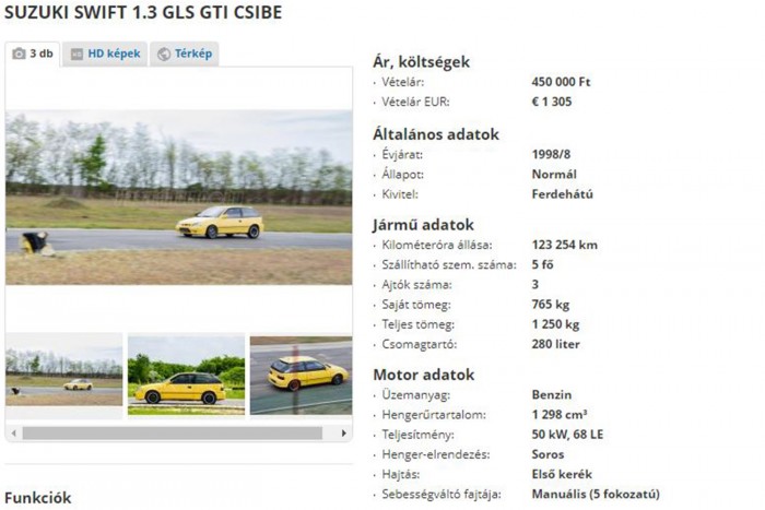 “Ha péntek esti raj akarsz lenni, vagy FWD-király egy pályanapon, ez a te autód” – A nap hirdetése